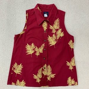 Sig Zane Button Front Sleeveless Top in Red